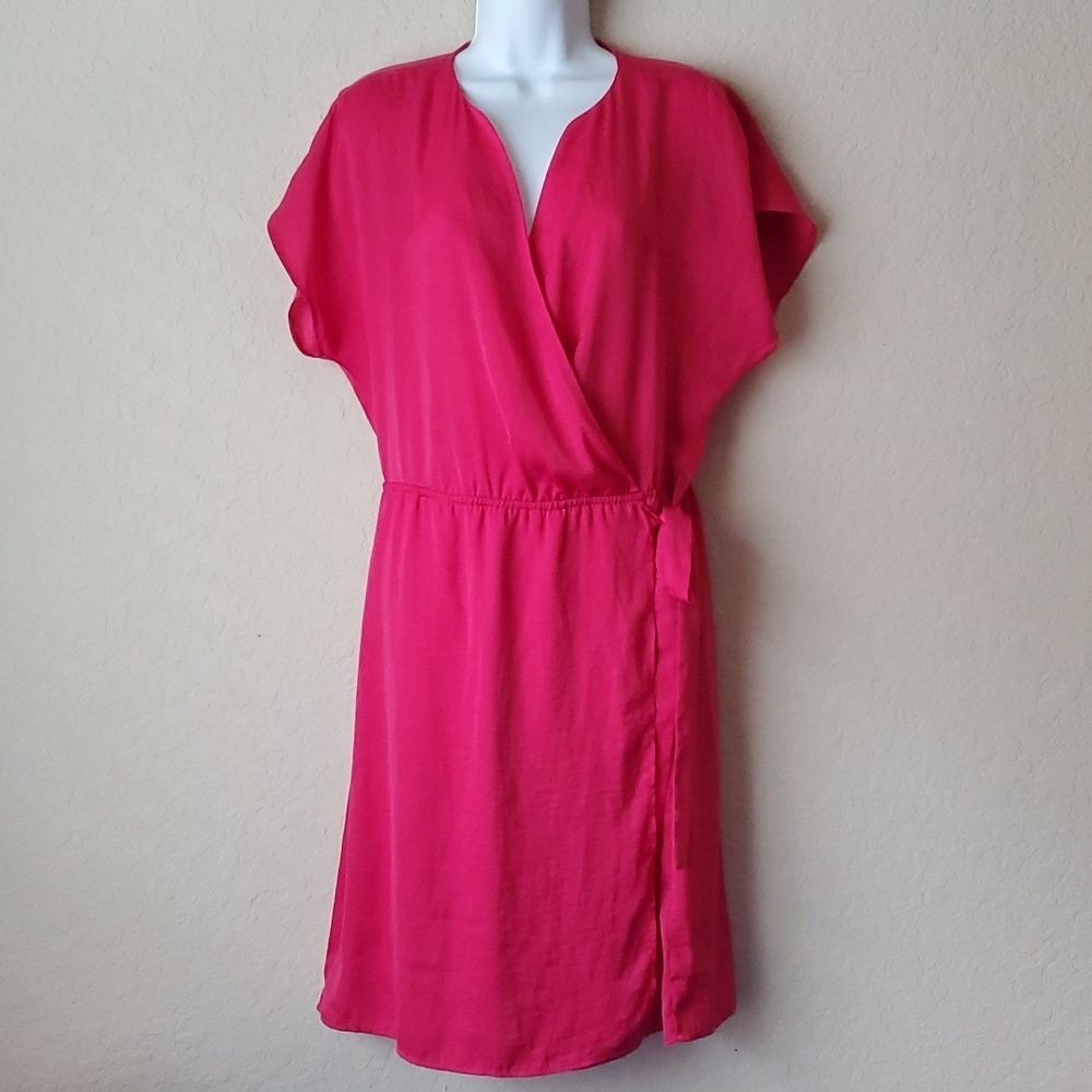 Kenneth Cole Medium Pink  Surplice Faux Wrap Dress